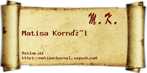 Matisa Kornél névjegykártya