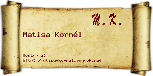 Matisa Kornél névjegykártya