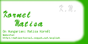 kornel matisa business card
