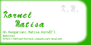 kornel matisa business card